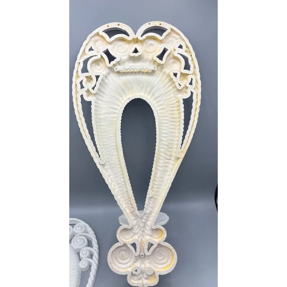 Vintage Syroco White Wall Sconces Pair‎ Hollywood Regency Scroll Candle Holders